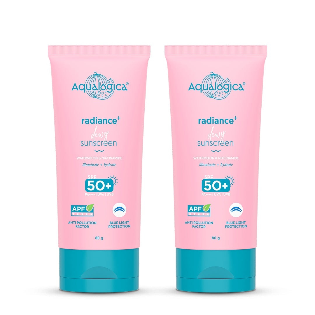Radiance+ Dewy Sunscreen In-Vivo Tested with Watermelon & Niacinamide with SPF 50 & PA++++ - 80g (Pack of 2)