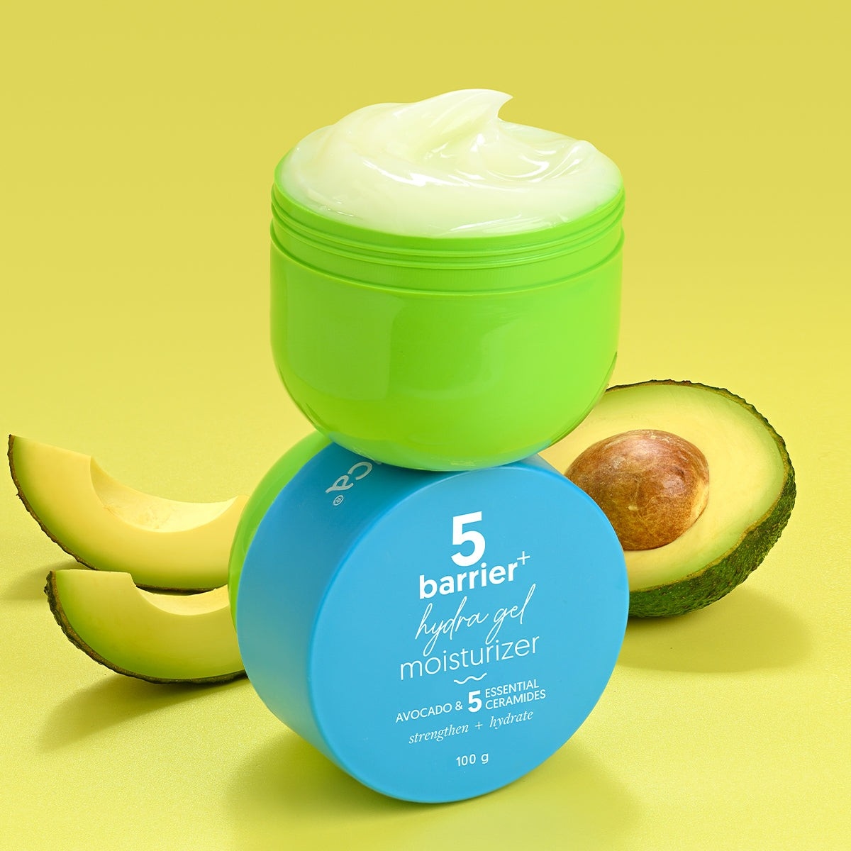 Aqualogica 5 Barrier Hydra Gel jar with avocado