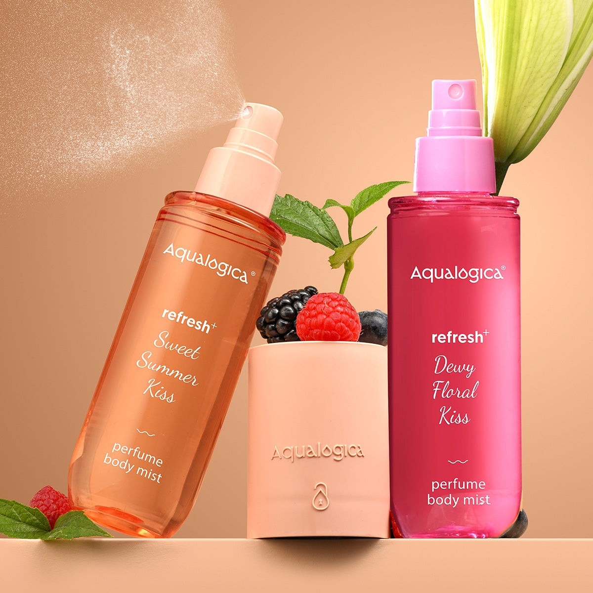 Fruity body mist combo with floral and perfume duo 