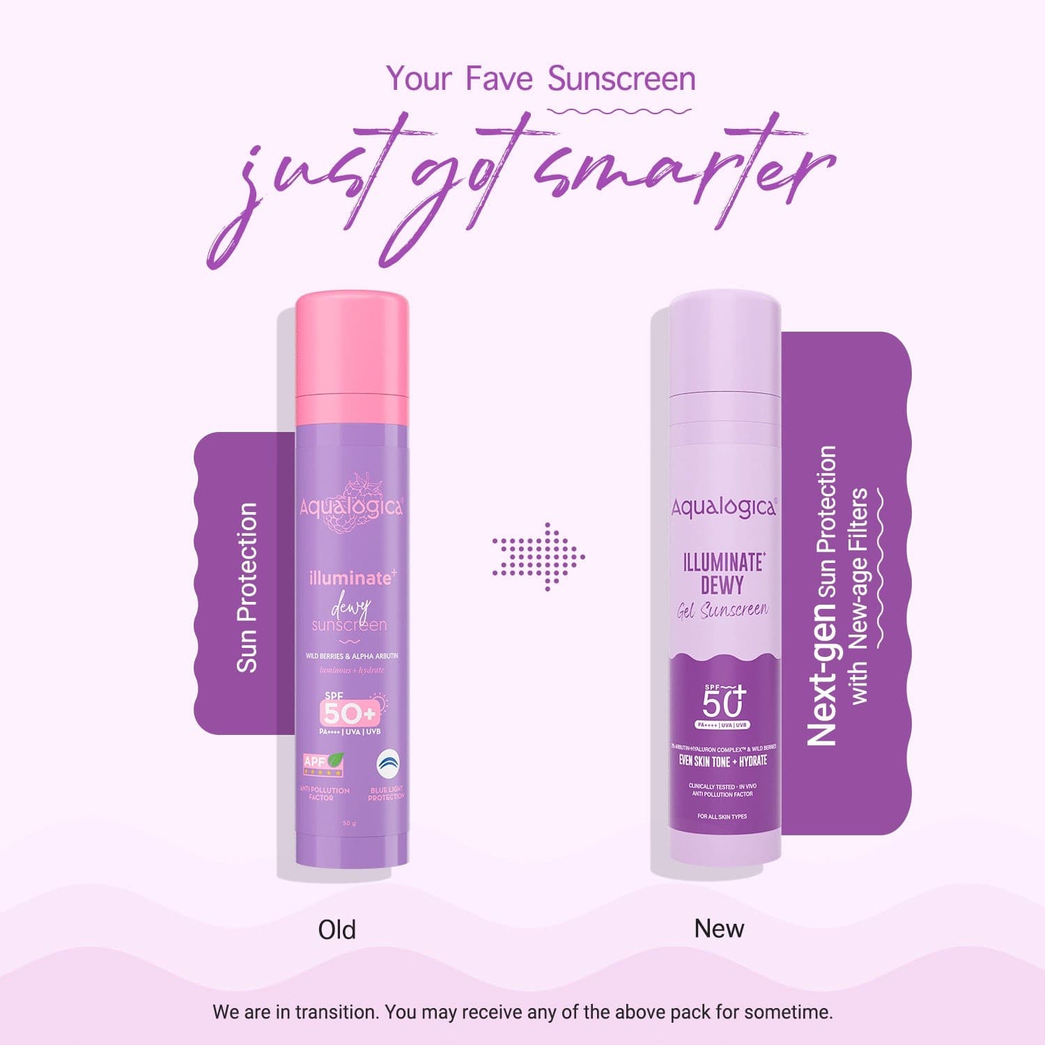 Illuminate+ Dewy Gel Sunscreen SPF 50+ PA++++ with 2% Arbutin-Hyaluron Complex™ & Wild Berries - 50g