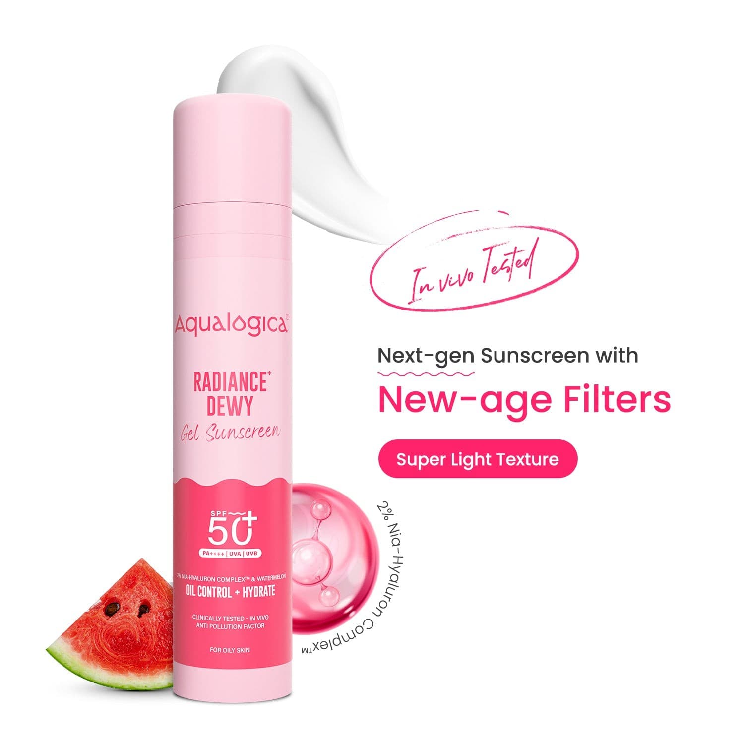Aqualogica radiance dewy sunscreen SPF 50 watermelon 50g