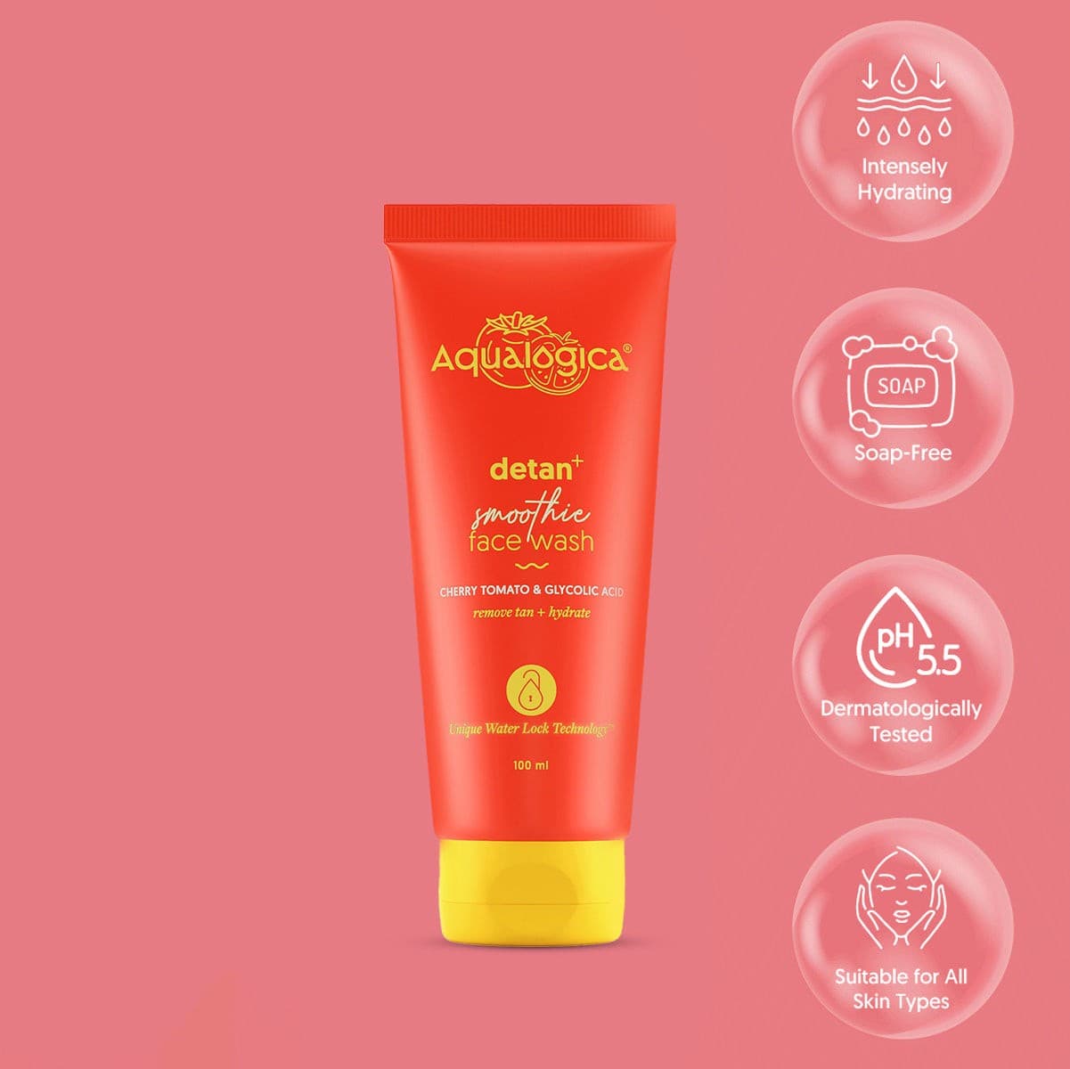 Aqualogica detan face wash 100ml cherry tomato
