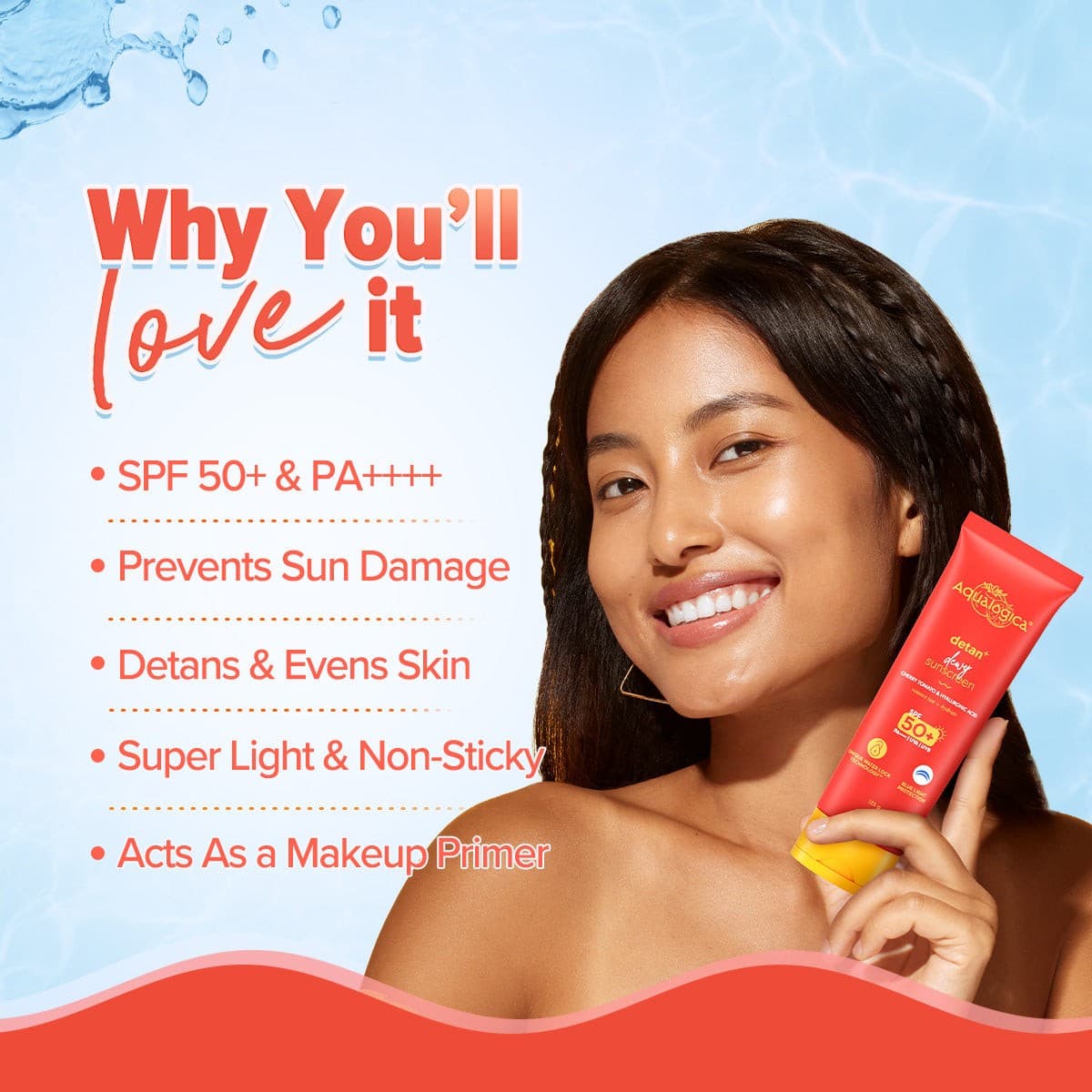Aqualogica detan dewy sunscreen 125g cherry tomato