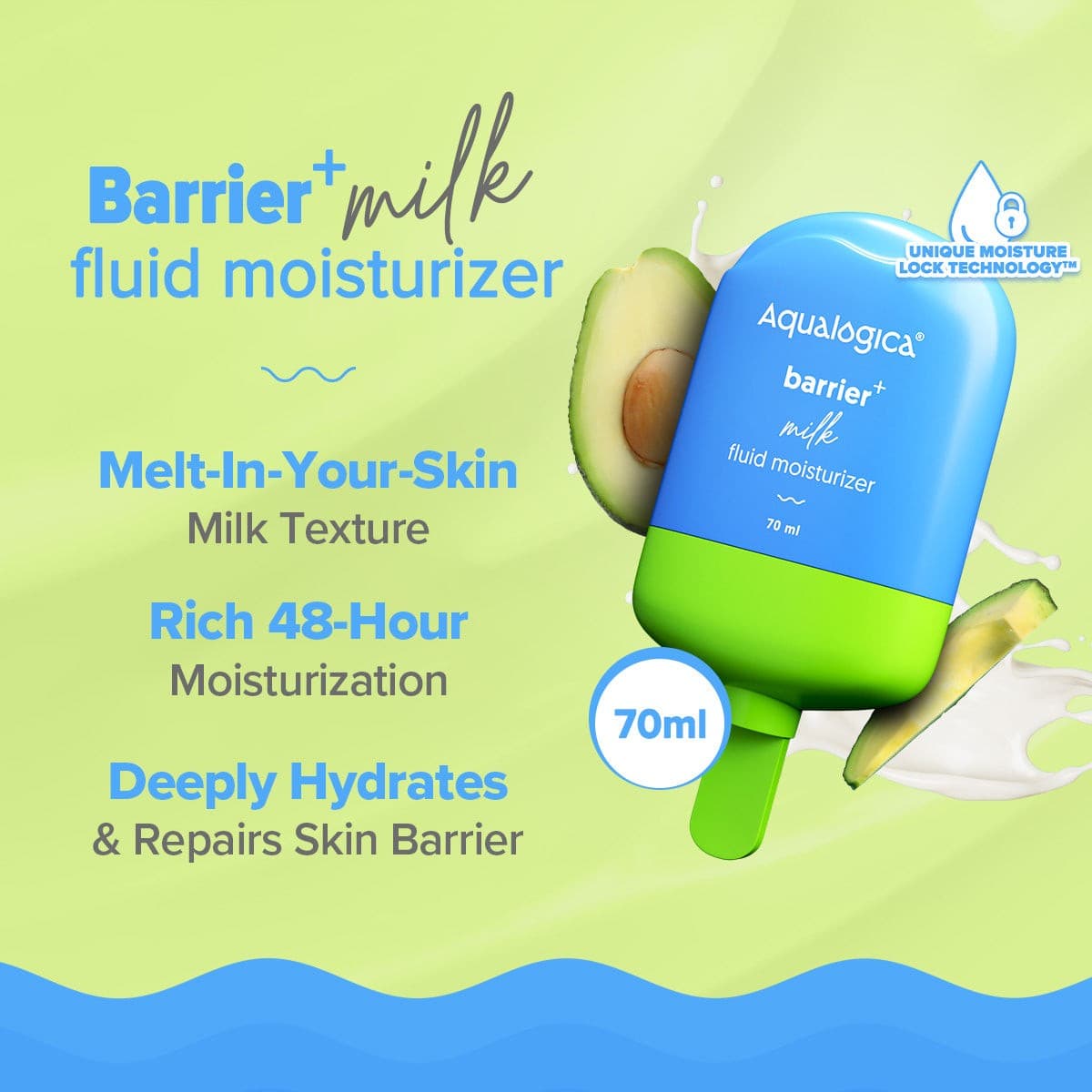 Aqualogica Barrier+ Milk Fluid Moisturizer duo with avocado 