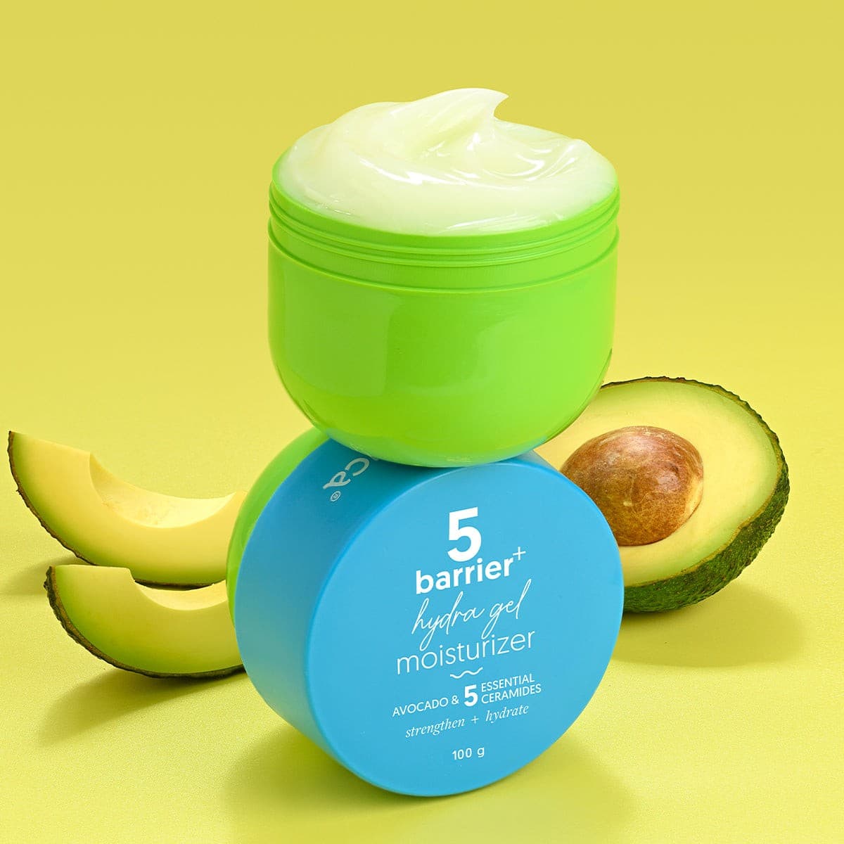 Aqualogica 5 Barrier Hydra Gel jar with avocado