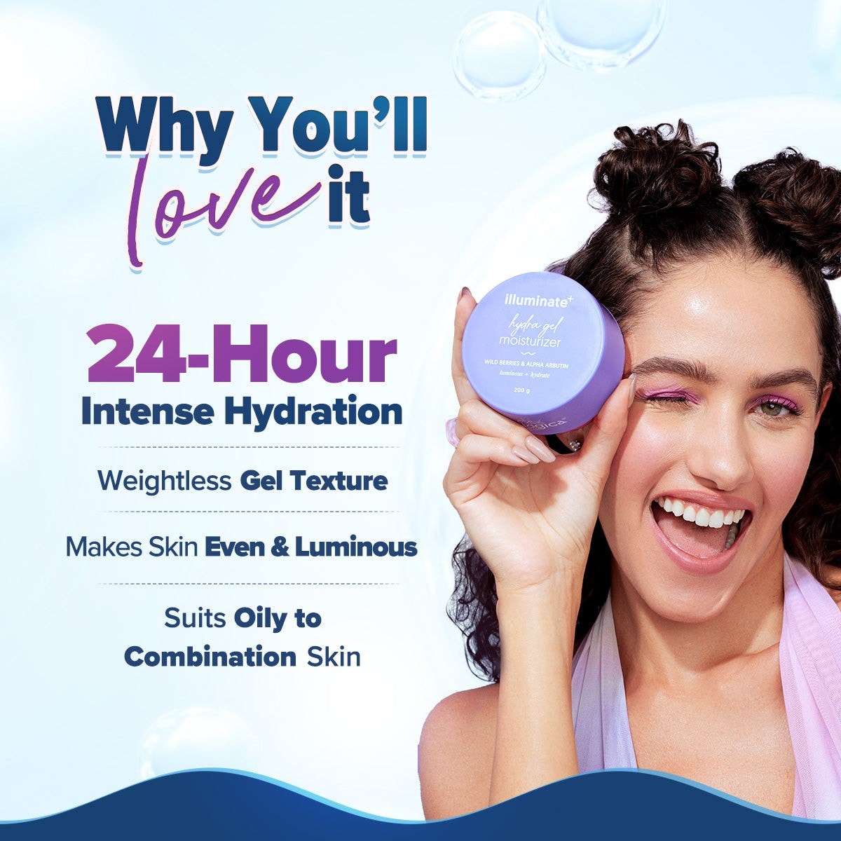 Hydra gel moisturizer for 24-hour hydration