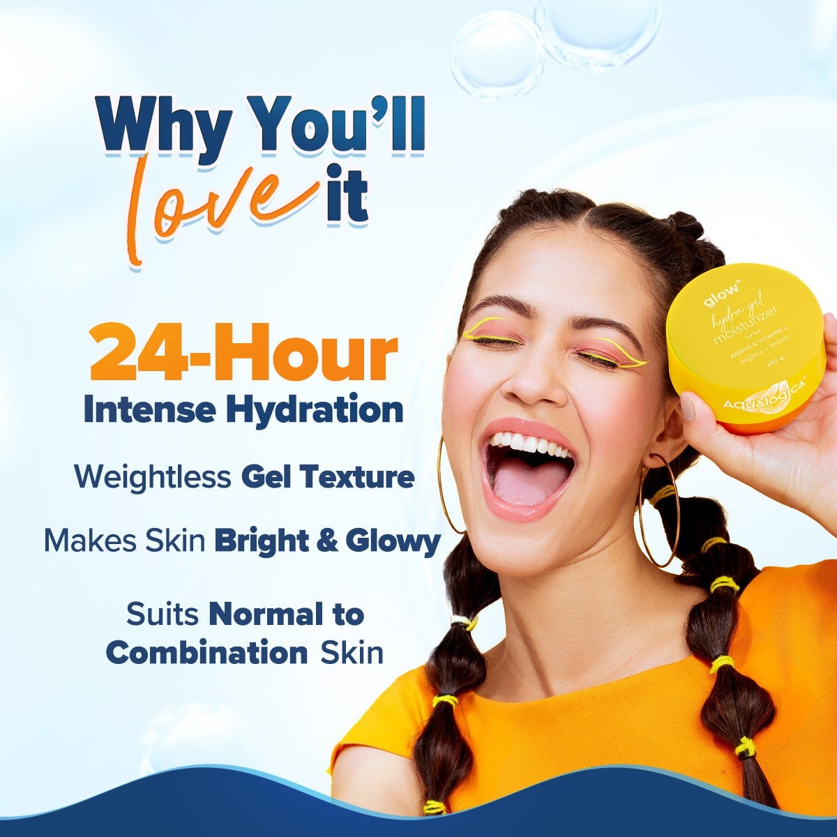 Aqualogica glow moisturizer with 24-hour hydration 
