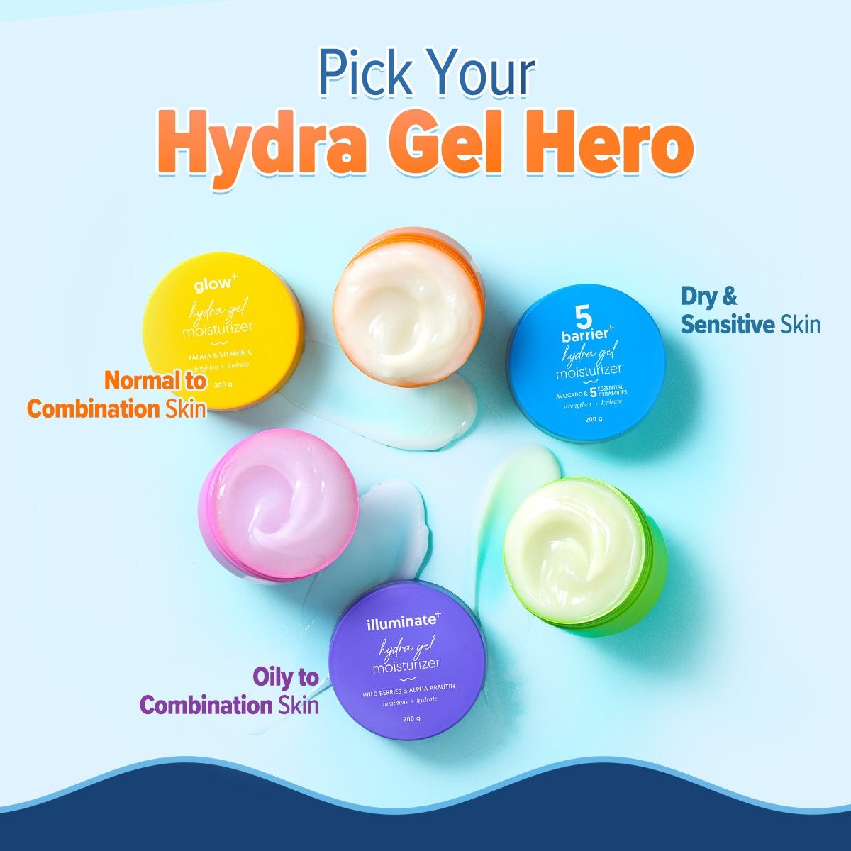 Pick Your Hydra Gel Hero Aqualogica variants