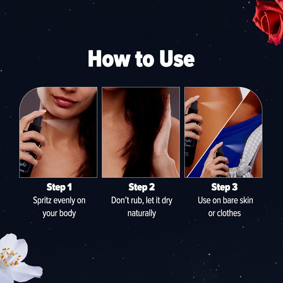 Apply mist on body and skin 