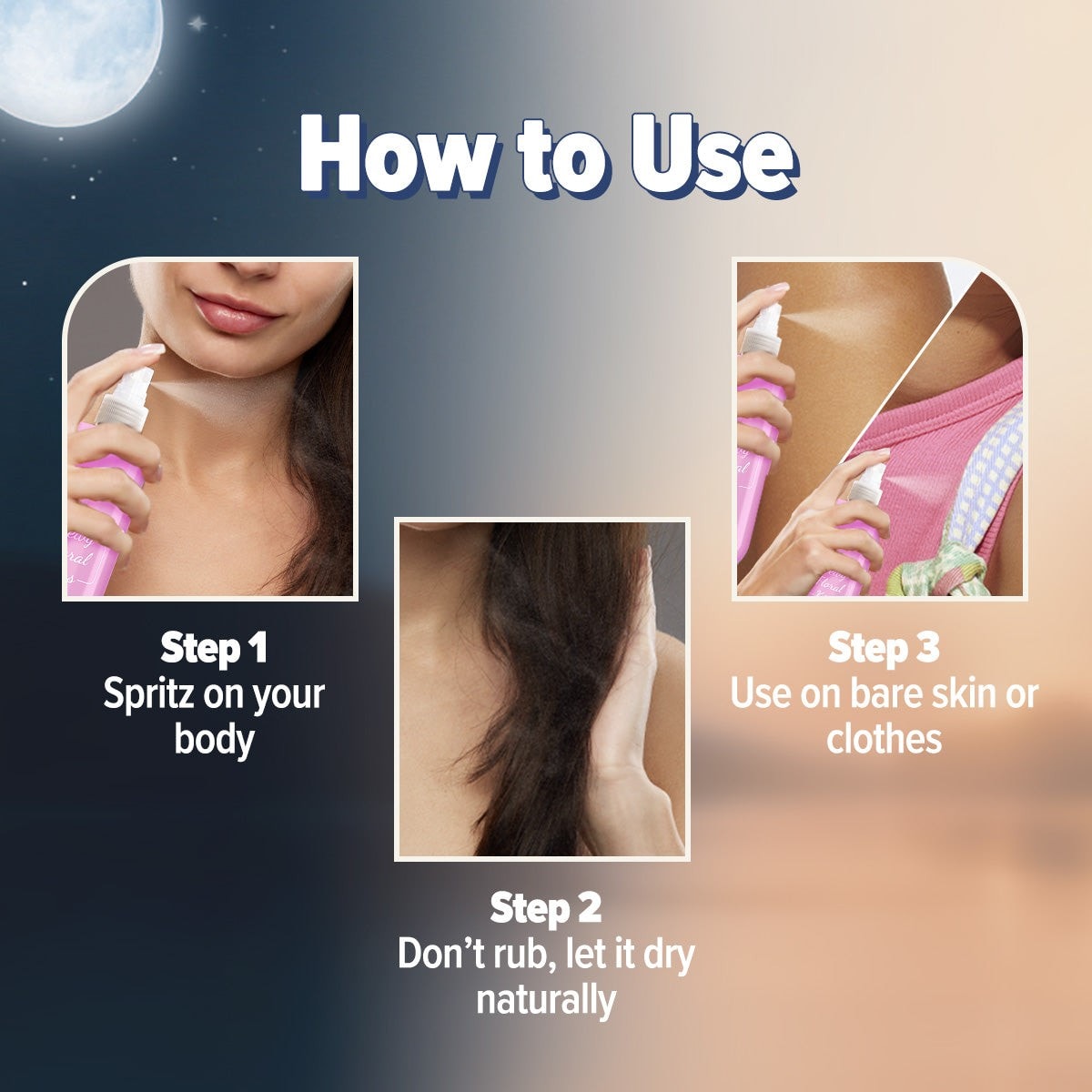 How to use perfume body mist on skin and hair