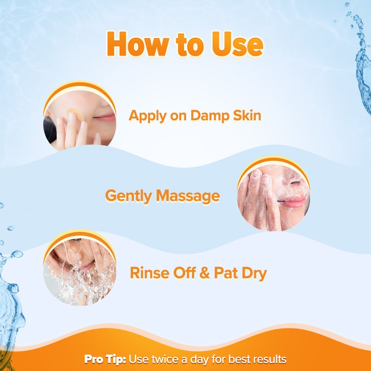 Glow face wash apply massage rinse how to use