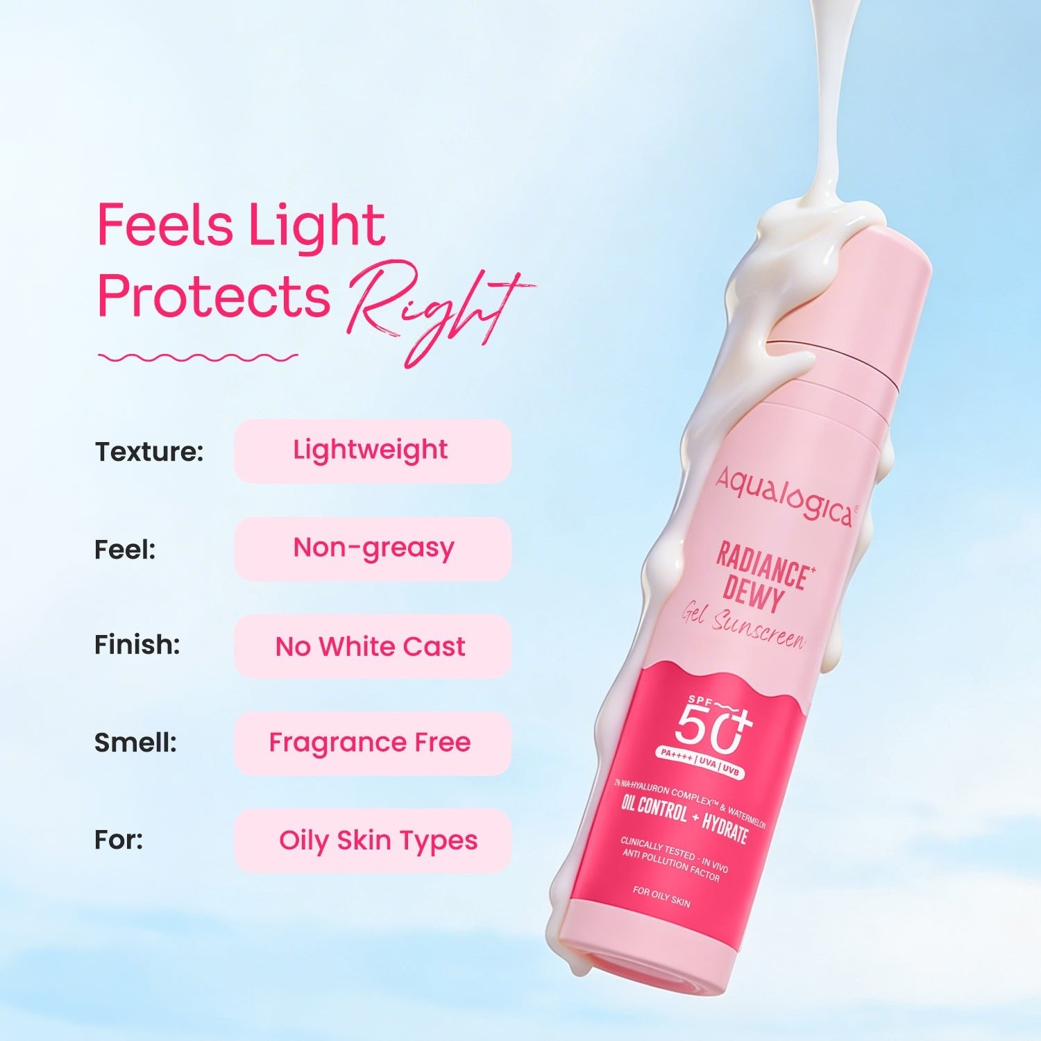 Feels light protects right non greasy lightweight