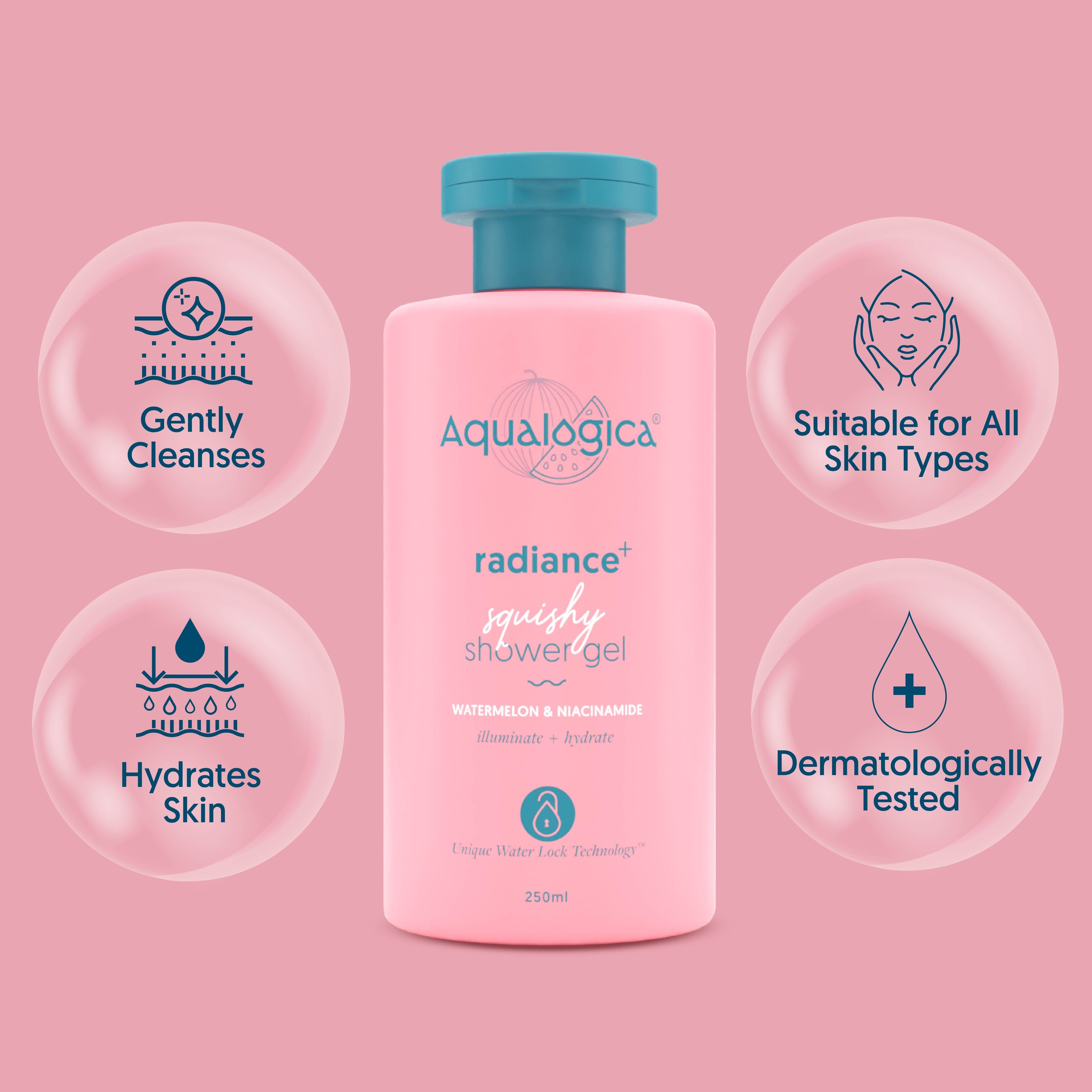 Radiance+ Squishy Shower Gel with Watermelon & Niacinamide for Radiant Skin - 250ml