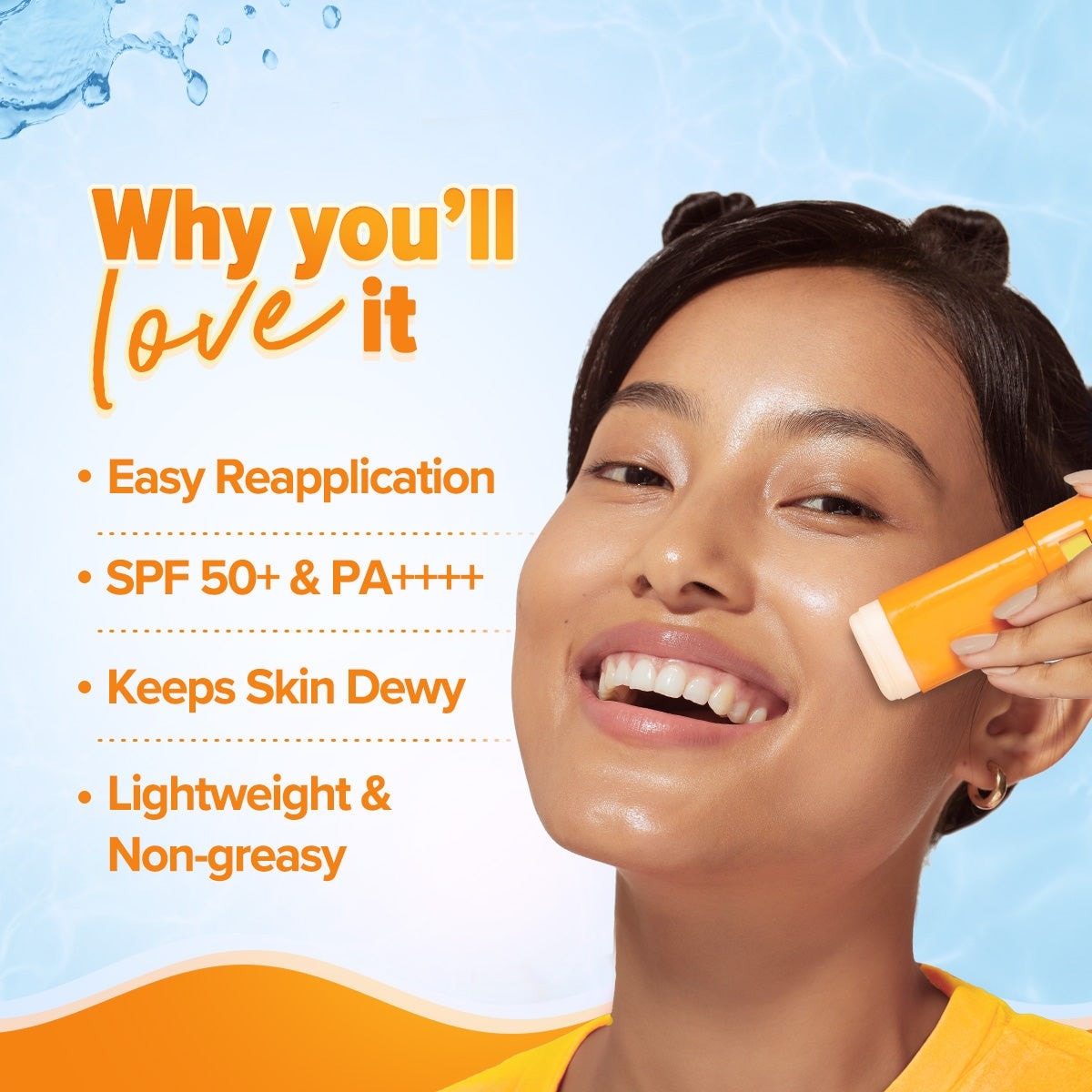 Glow sunscreen stick easy reapplication no white cast