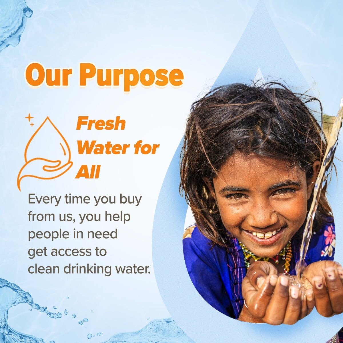 Our Purpose by Sunscreen Stick is Fresh Water for All