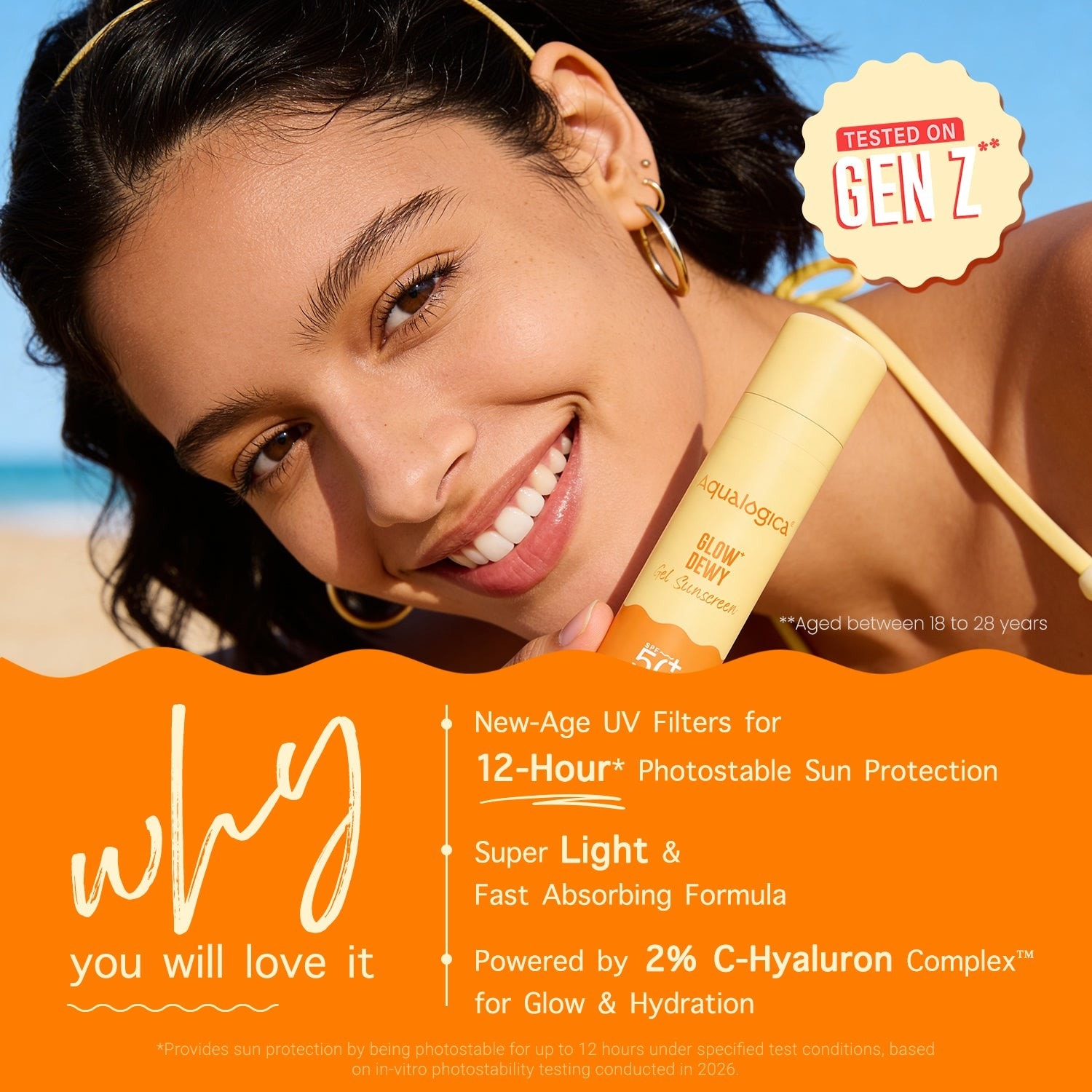 Glow+ Dewy Gel Sunscreen In-Vivo Tested SPF 50+ PA++++ with Papaya & Vitamin C - 50g (Pack of 3)