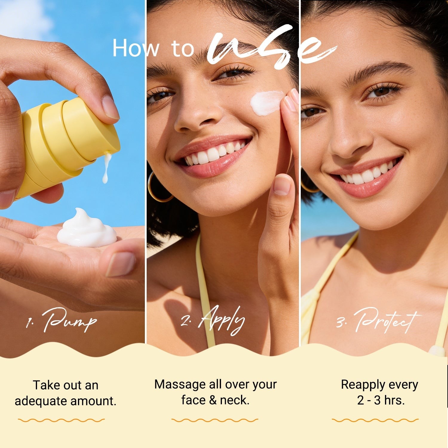 Glow+ Dewy Gel Sunscreen In-Vivo Tested SPF 50+ PA++++ with Papaya & Vitamin C - 50g (Pack of 3)