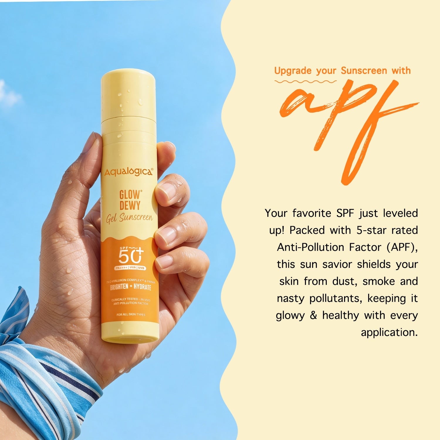Glow+ Dewy Gel Sunscreen In-Vivo Tested SPF 50+ PA++++ with Papaya & Vitamin C - 50g (Pack of 3)