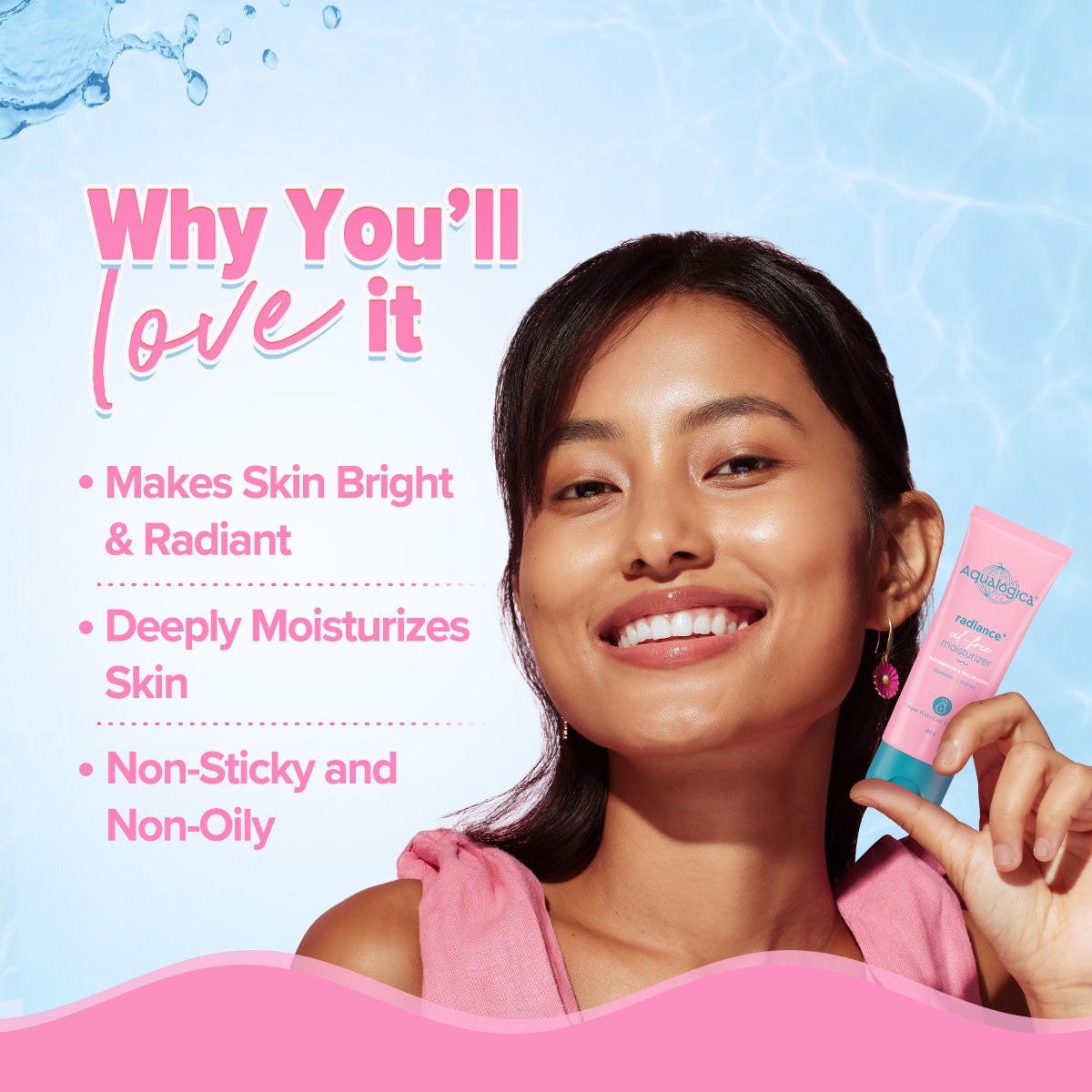Why you'll love aqualogica Radiance+ Oil Free Moisturizer with Watermelon & Niacinamide 