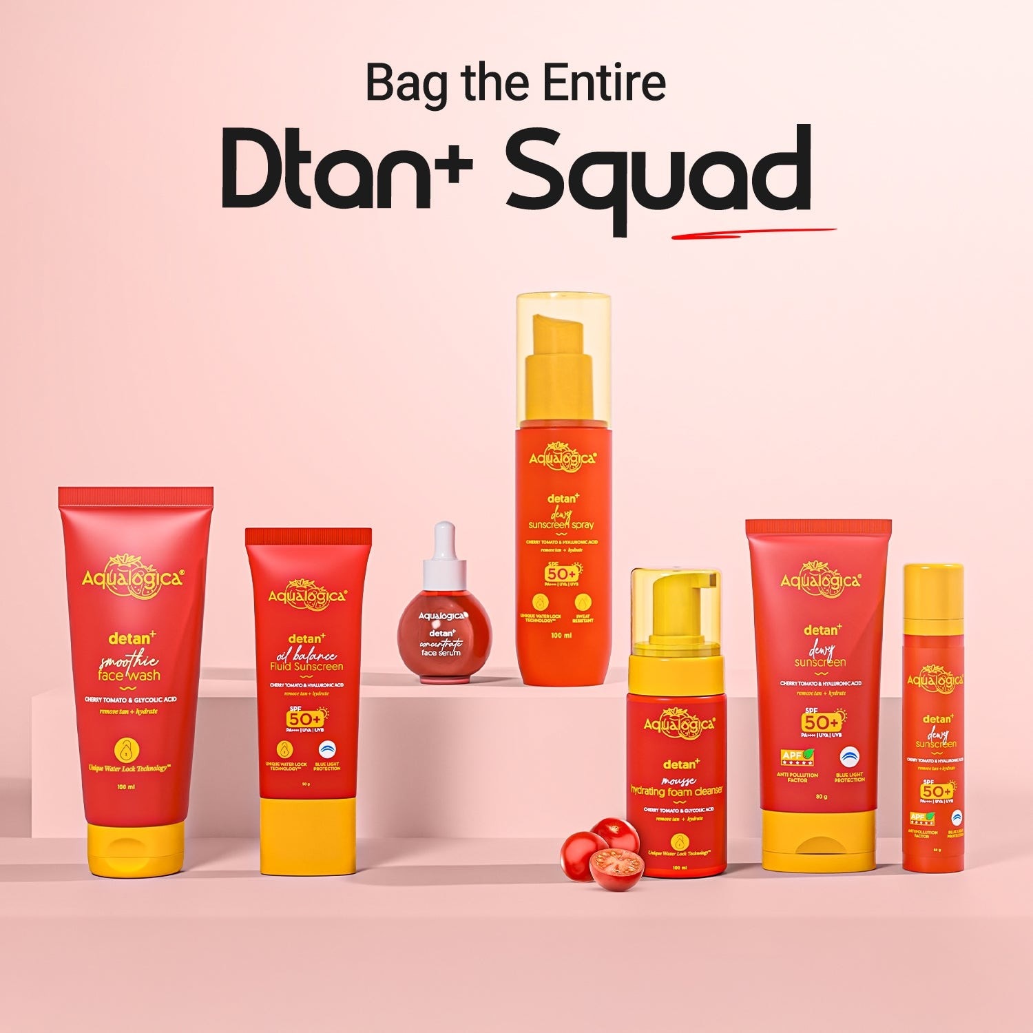 Bag the entire detan squad sunscreen range