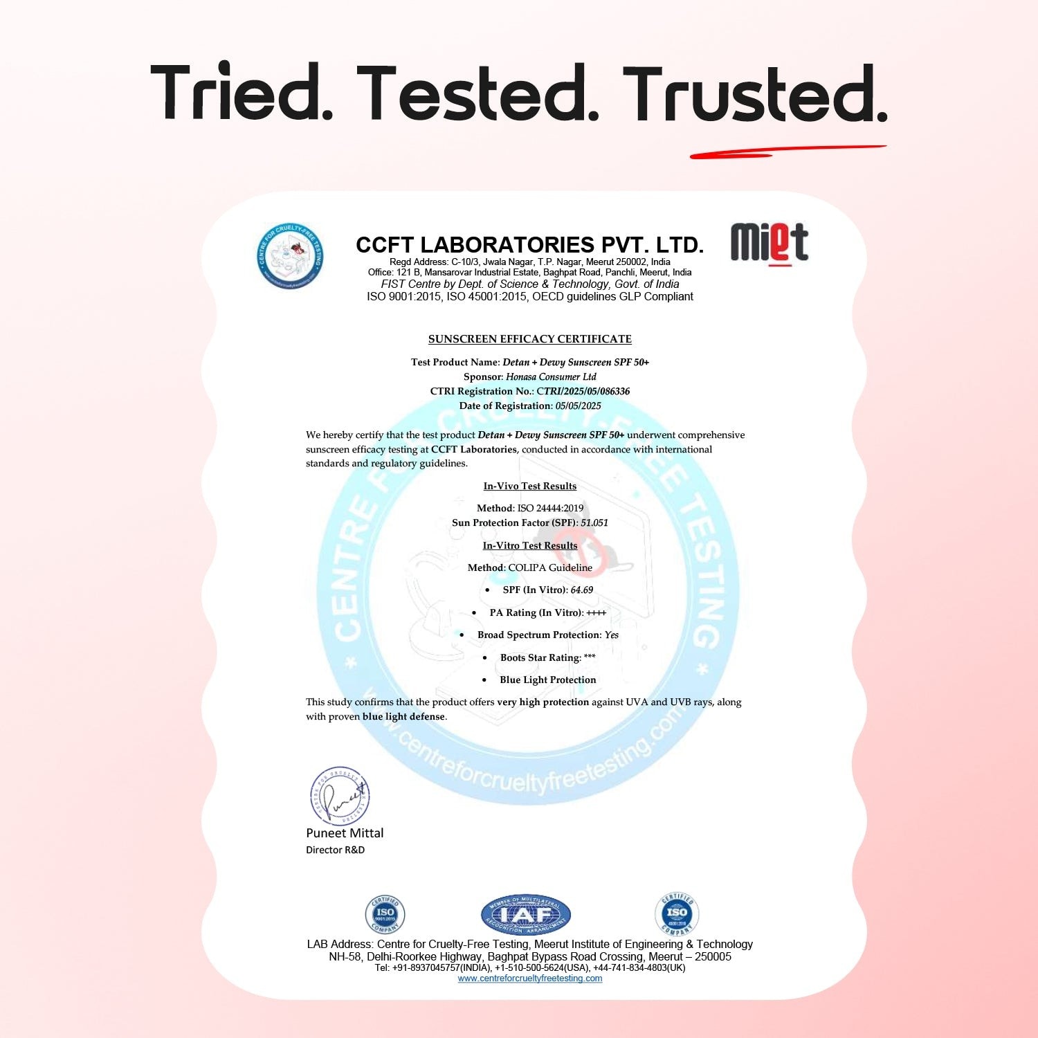 Tried tested trusted dermatology certification reports