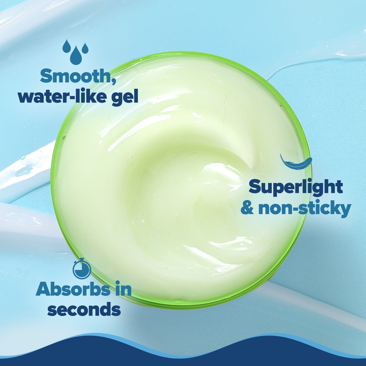 Superlight ceramide gel moisturizer texture with cooling hydration