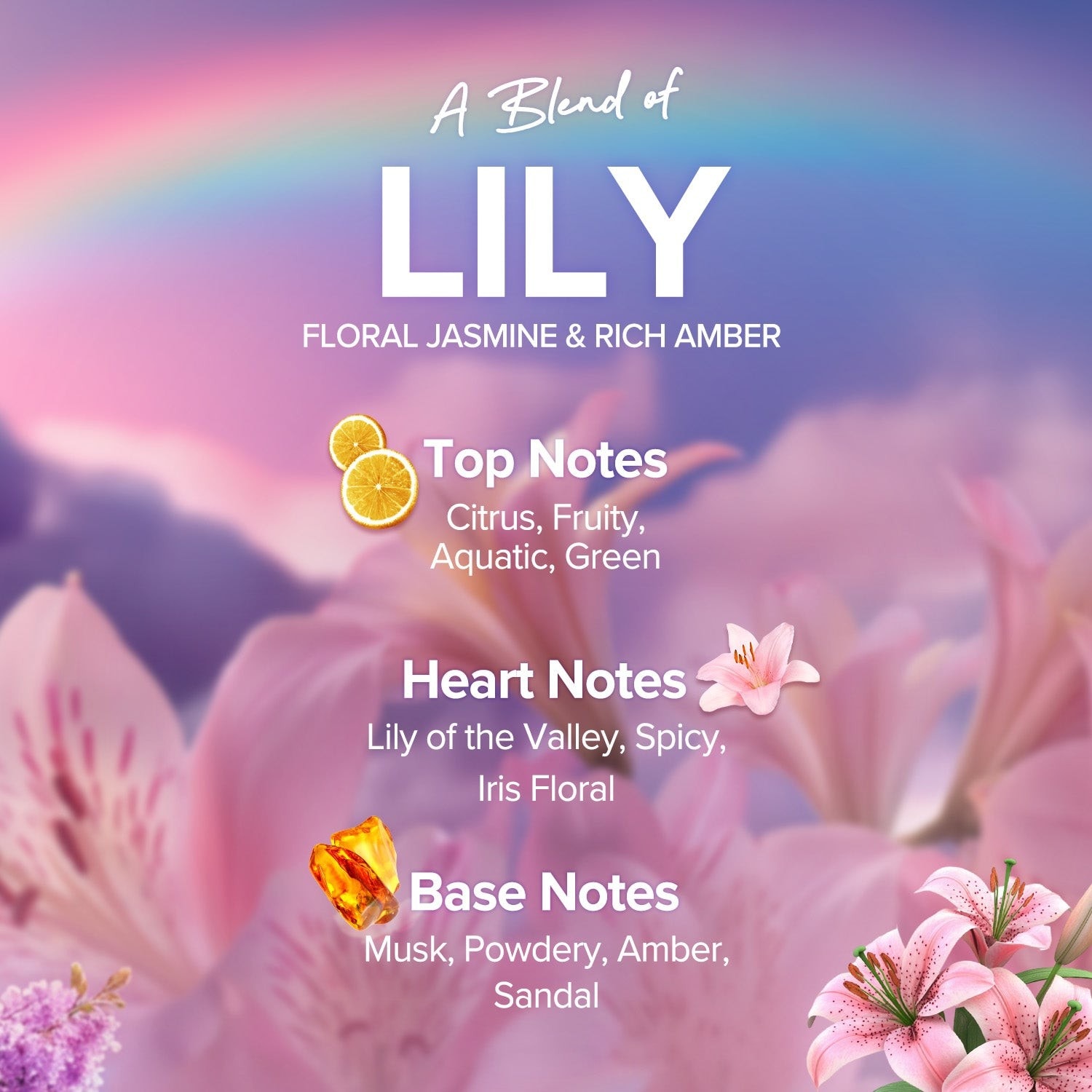 

Floral fragrance body mist with lily extracts 
