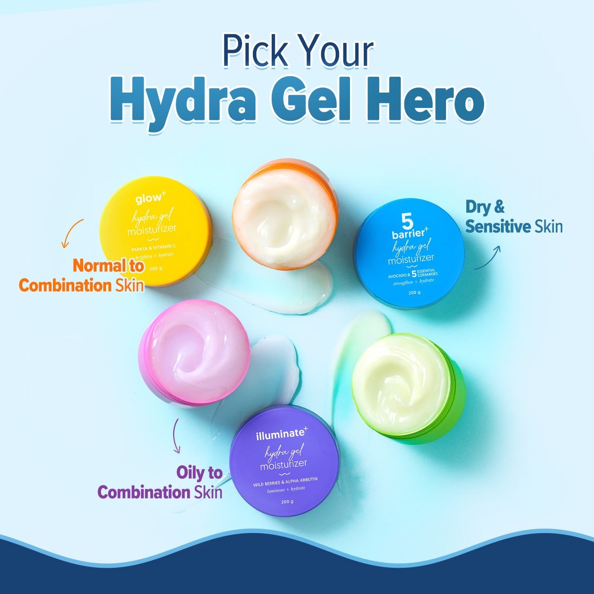 Hydra Gel Hero colorful moisturizer options