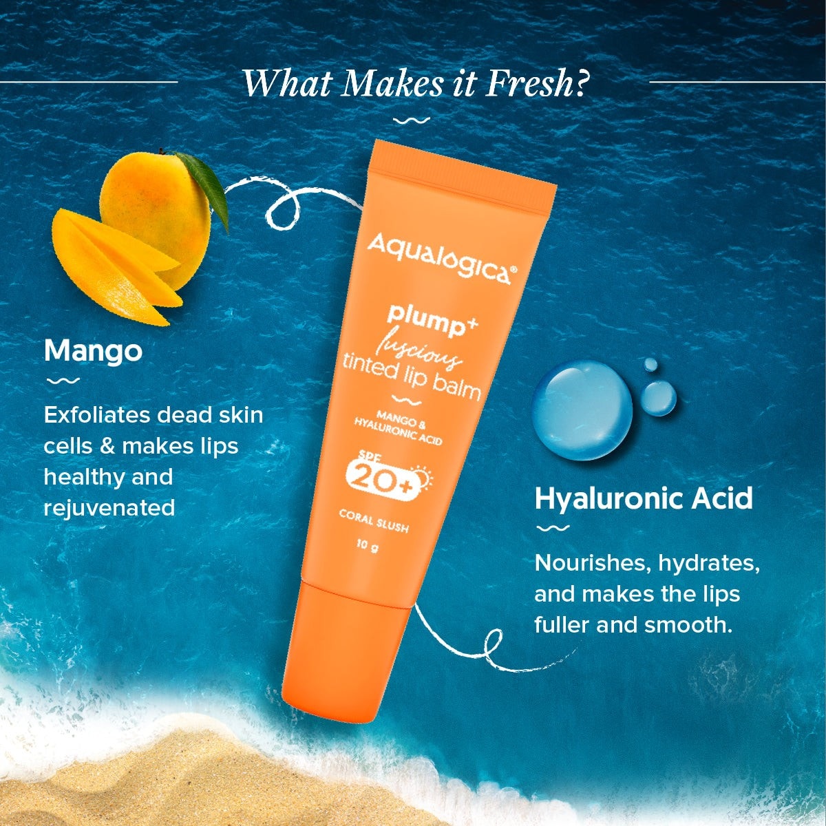 Coral Slush Plump+ Luscious Tinted Lip Balm - 10g (Pack of 2)