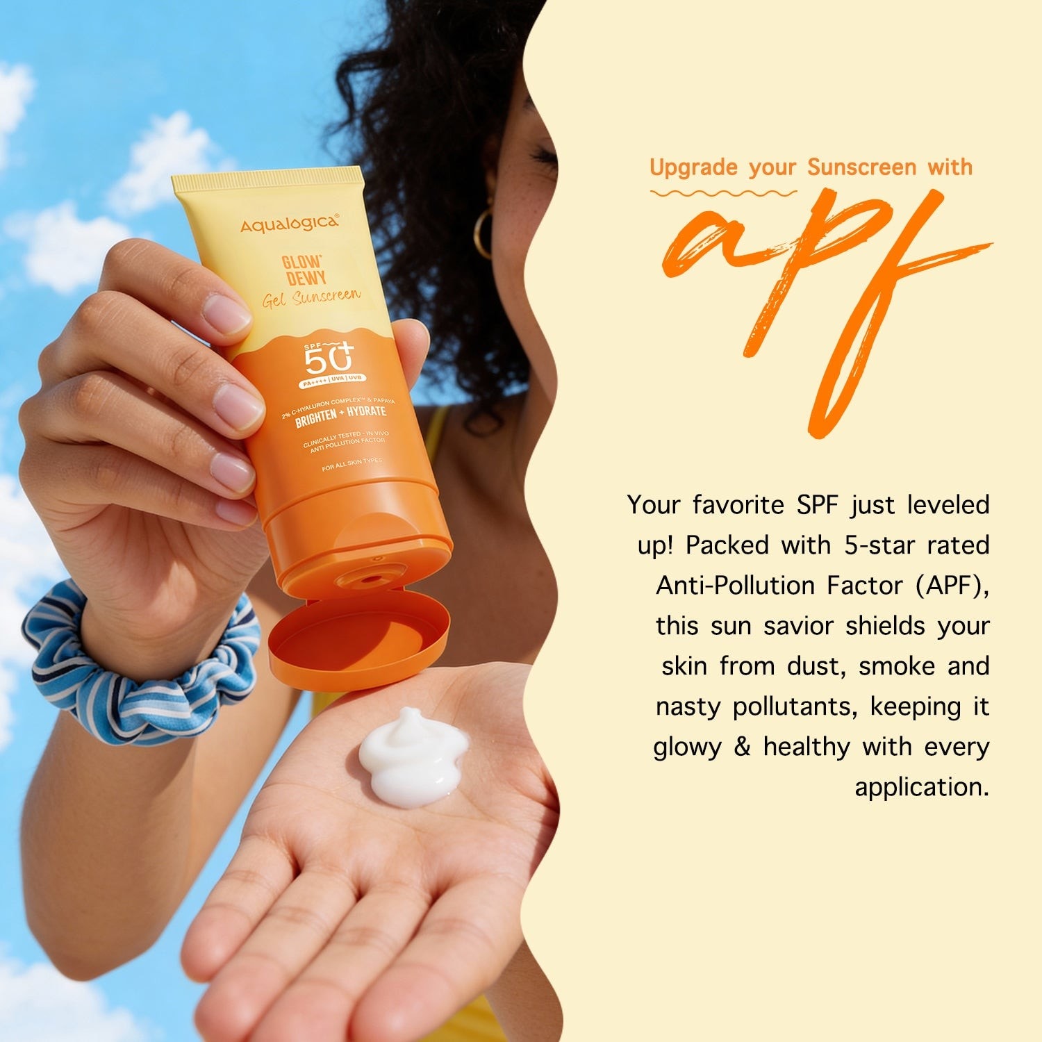 Glow+ Dewy Gel Sunscreen In-Vivo Tested SPF 50+ PA++++ with Papaya & Vitamin C - 80g (Pack of 2)