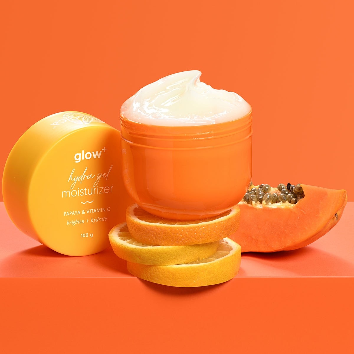 Papaya moisturizer jar soft gel cream texture