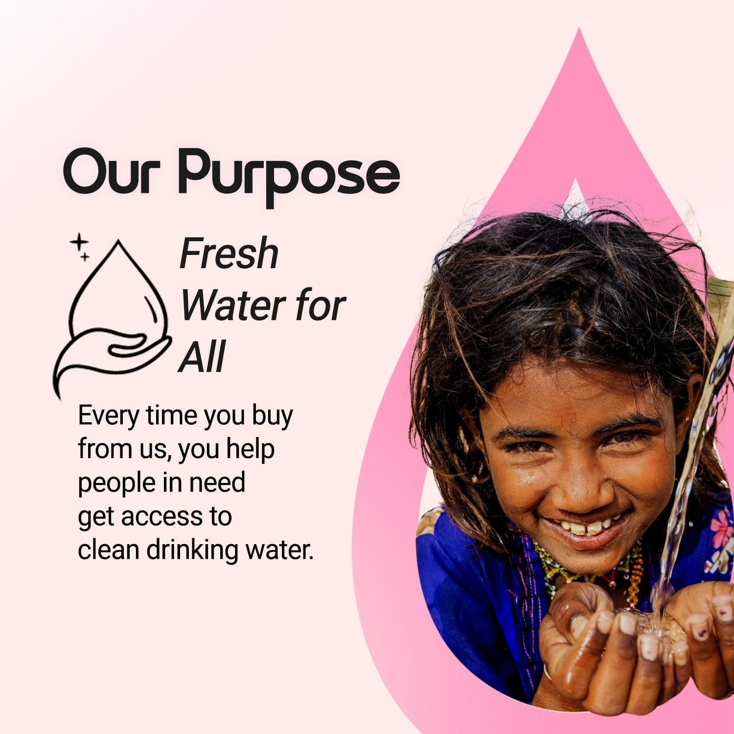 Fresh Water For All message with Aqualogica brand purpose