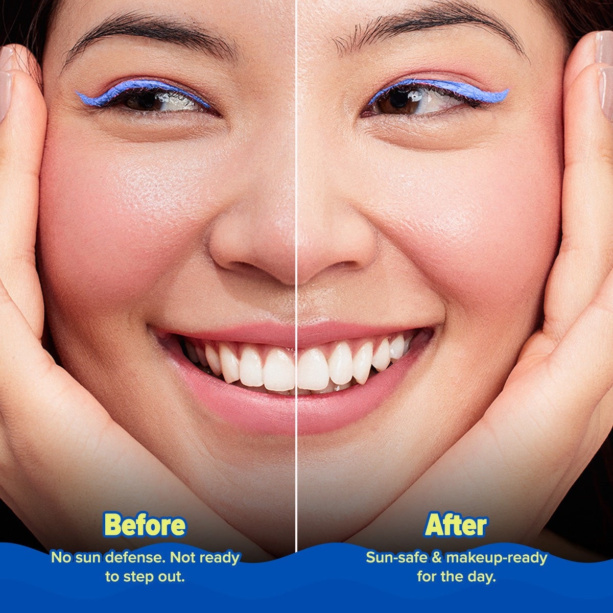 Sunscreen mist before after skin glow results