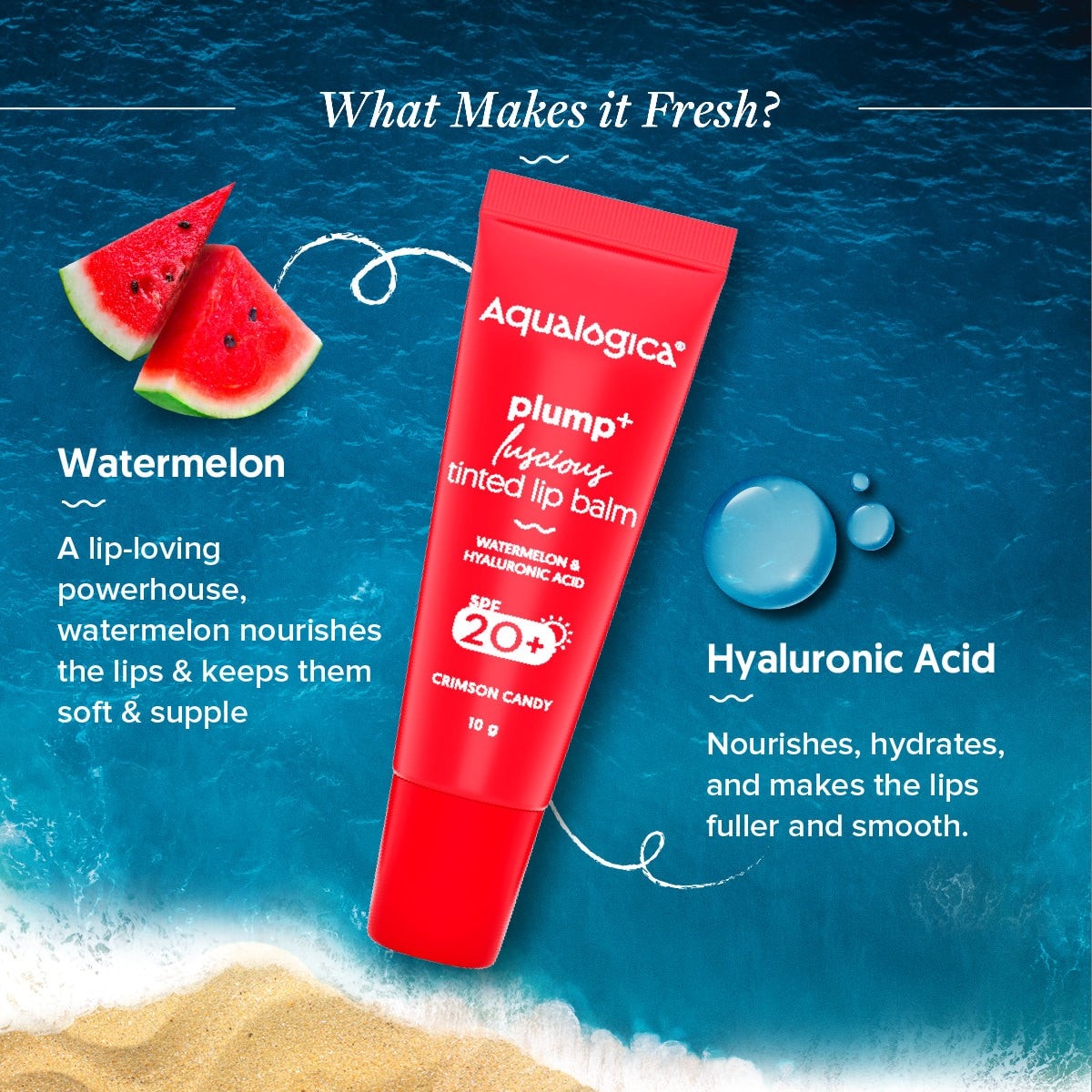 Crimson Candy Plump+ Luscious Tinted Lip Balm - 10 g (Pack of 2)