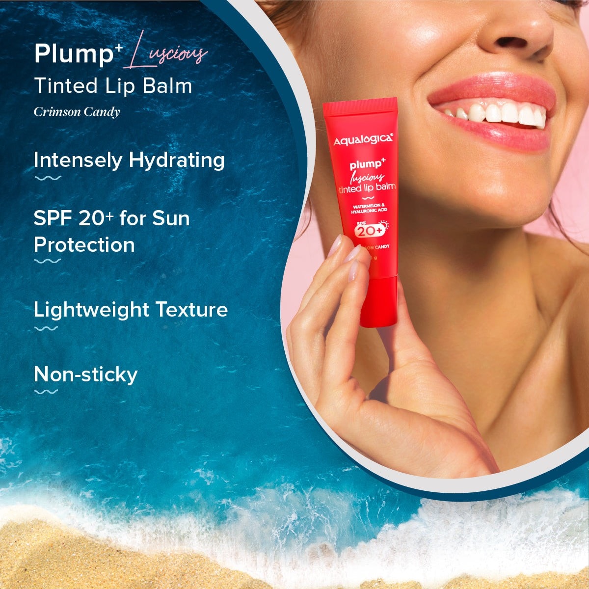 Crimson Candy Plump+ Luscious Tinted Lip Balm - 10 g (Pack of 2)