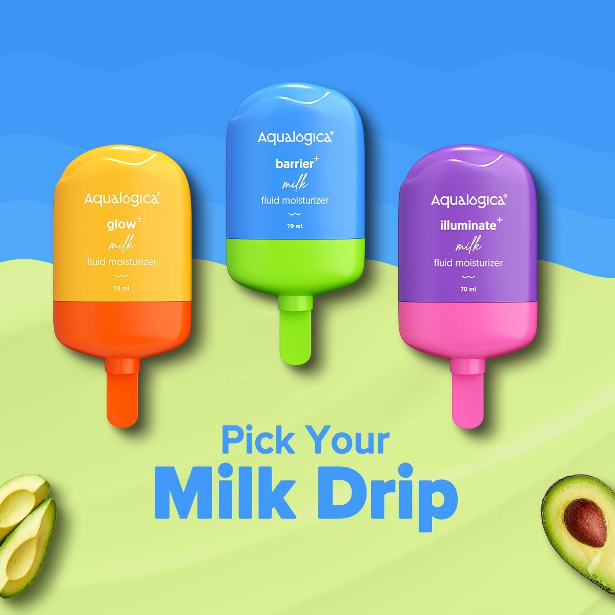 Pick Your Milk Drip colorful moisturizer variants