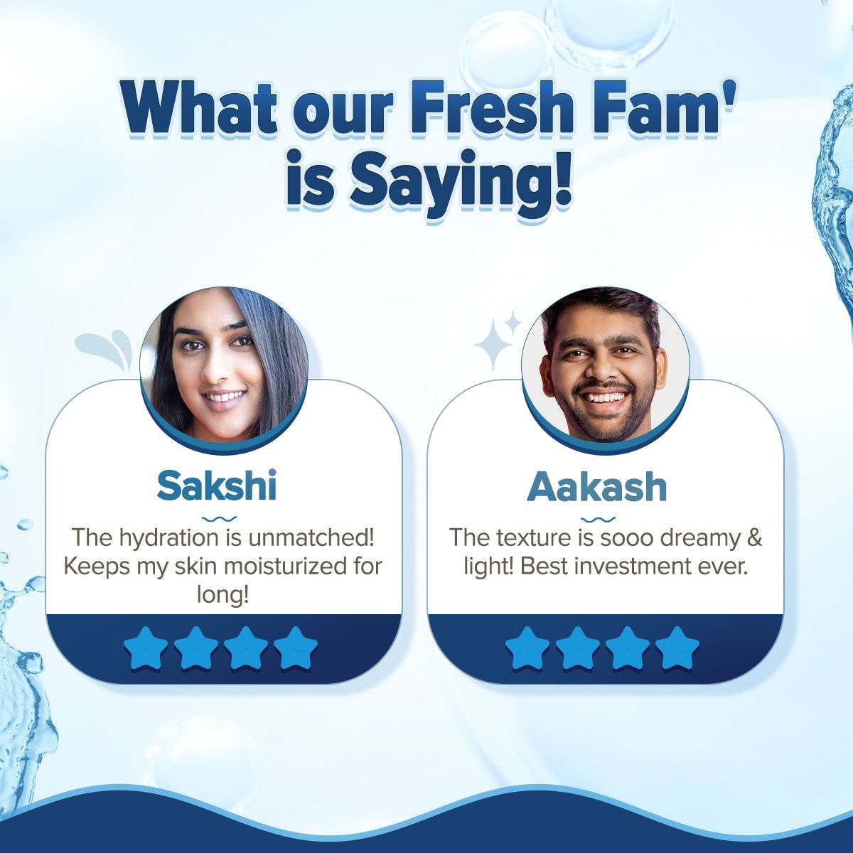 Fresh Fam feedback with customer star ratings