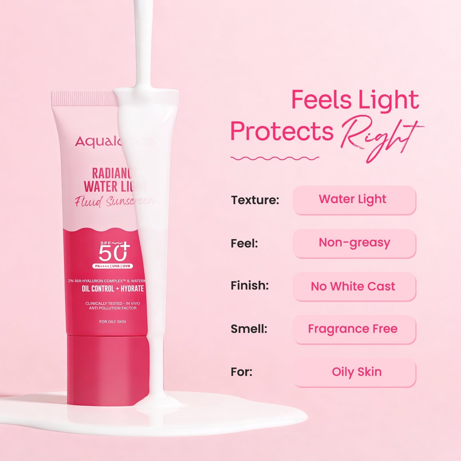 Feels light protects right no white cast oily skin