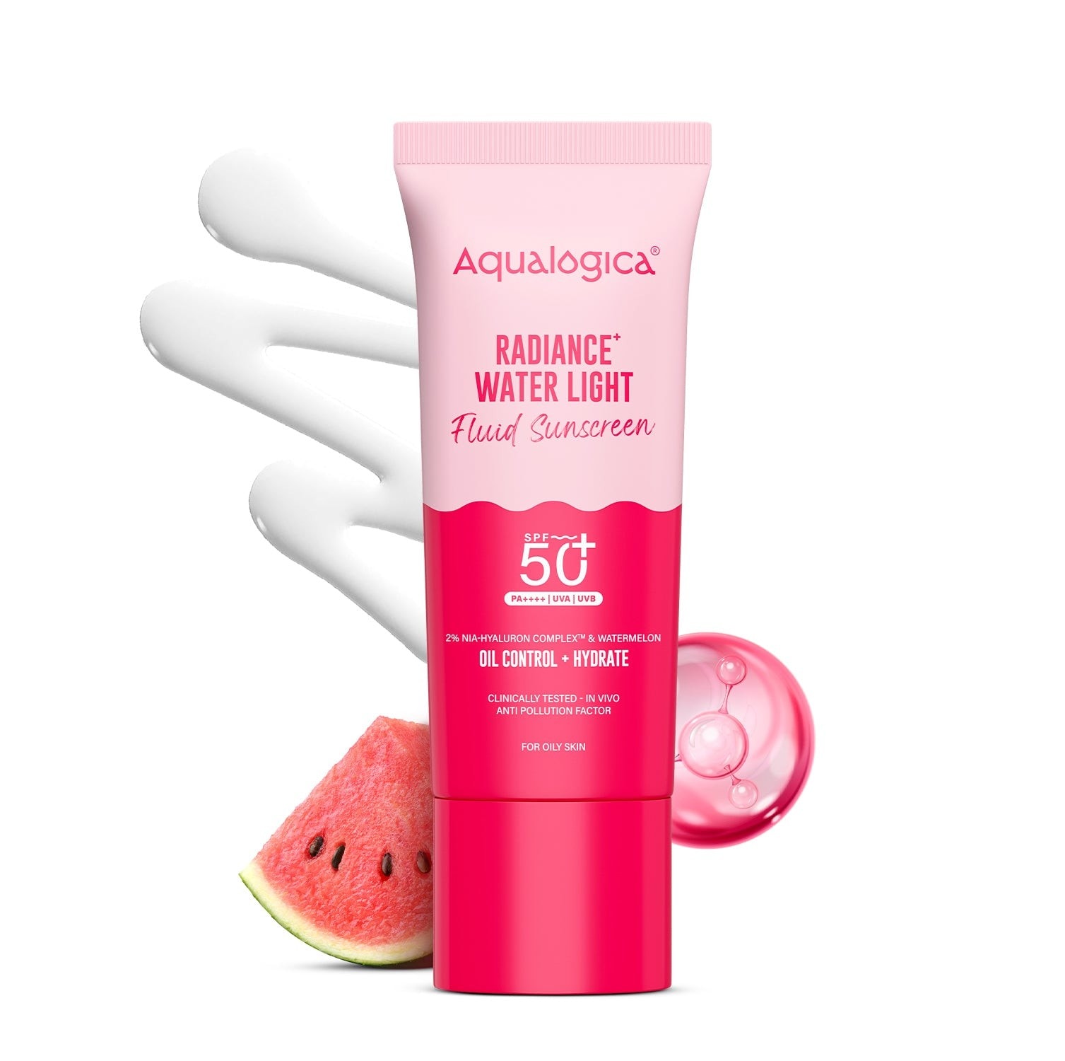 Aqualogica radiance oil control sunscreen tube front