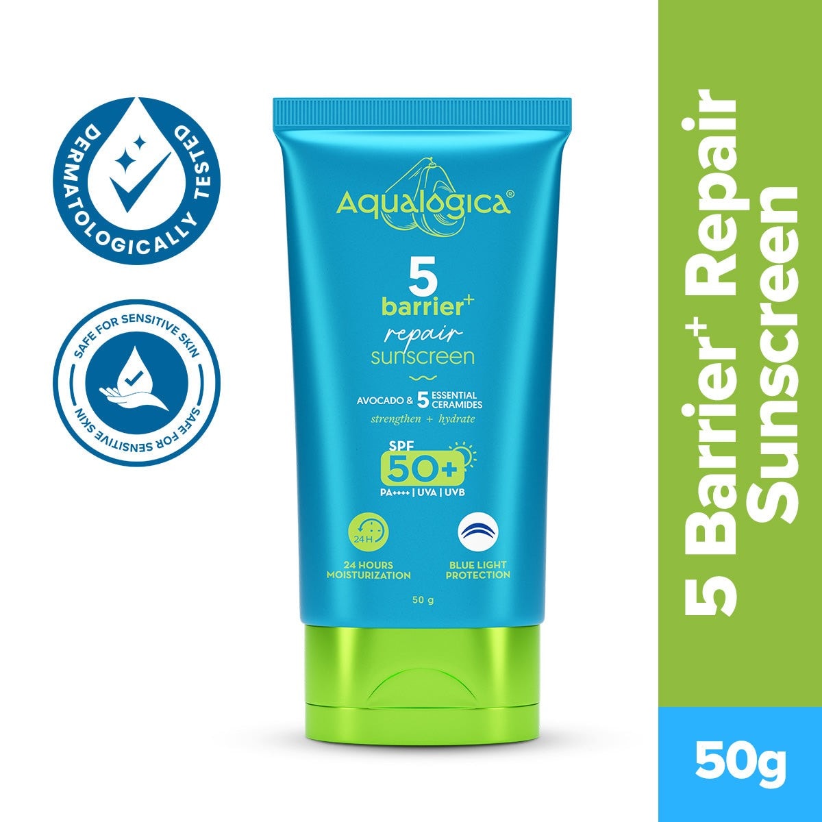 Barrier repair sunscreen tube front back 50g
