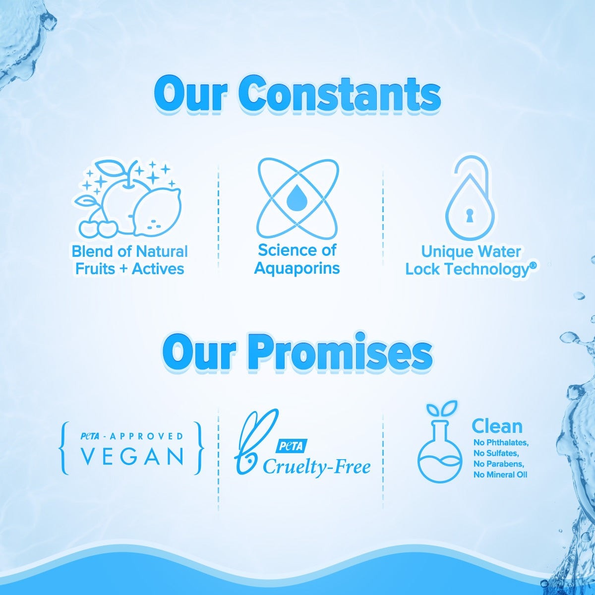 Our constants promises vegan cruelty free natural