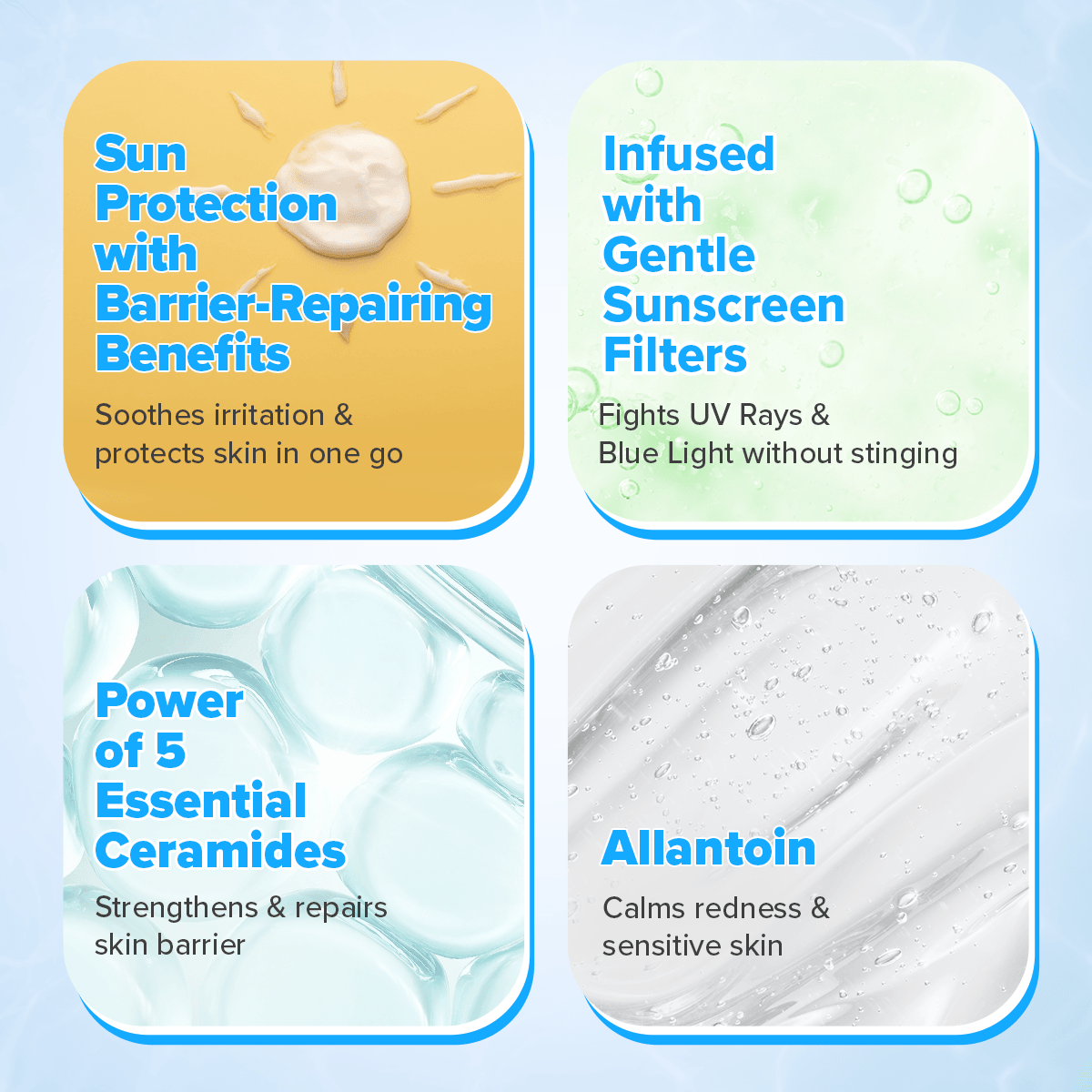 Barrier repair sunscreen sun protection ceramides allantoin