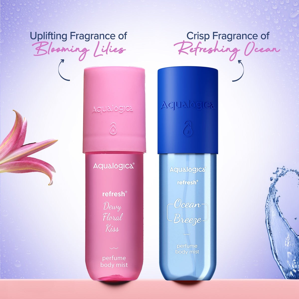 Aqualogica perfume combo with fresh floral and ocean fragrance