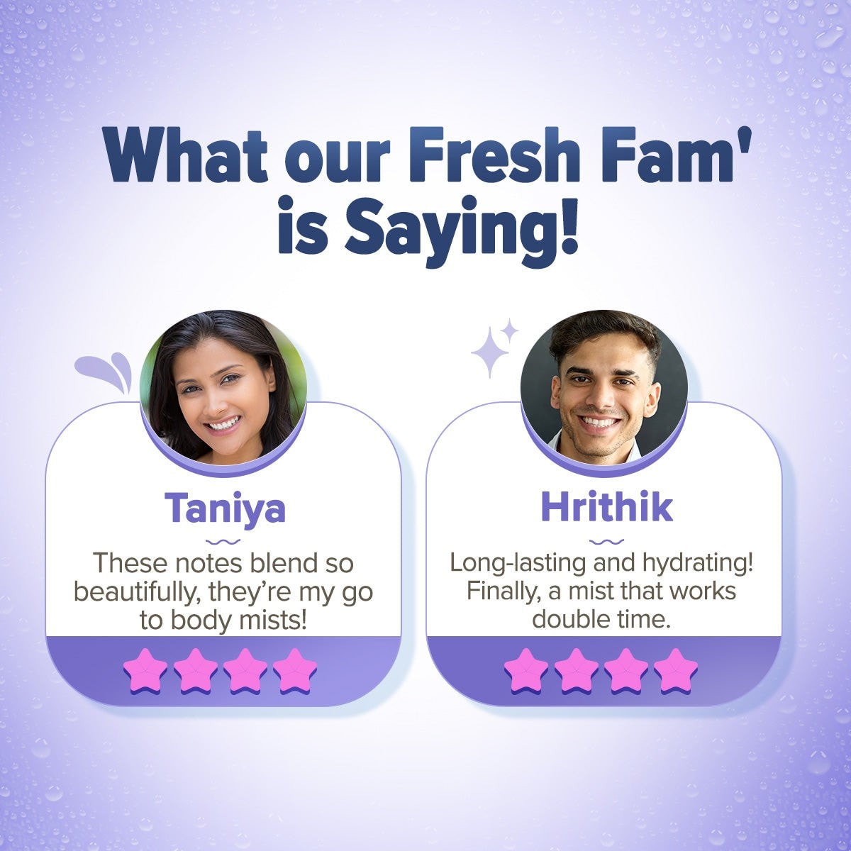 
Customer reviews sharing experience of fruity body mist
