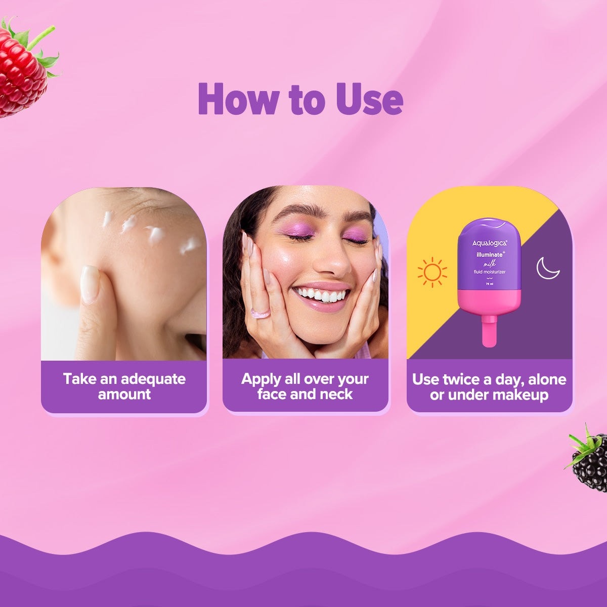 Simple routine for applying milk fluid moisturizer