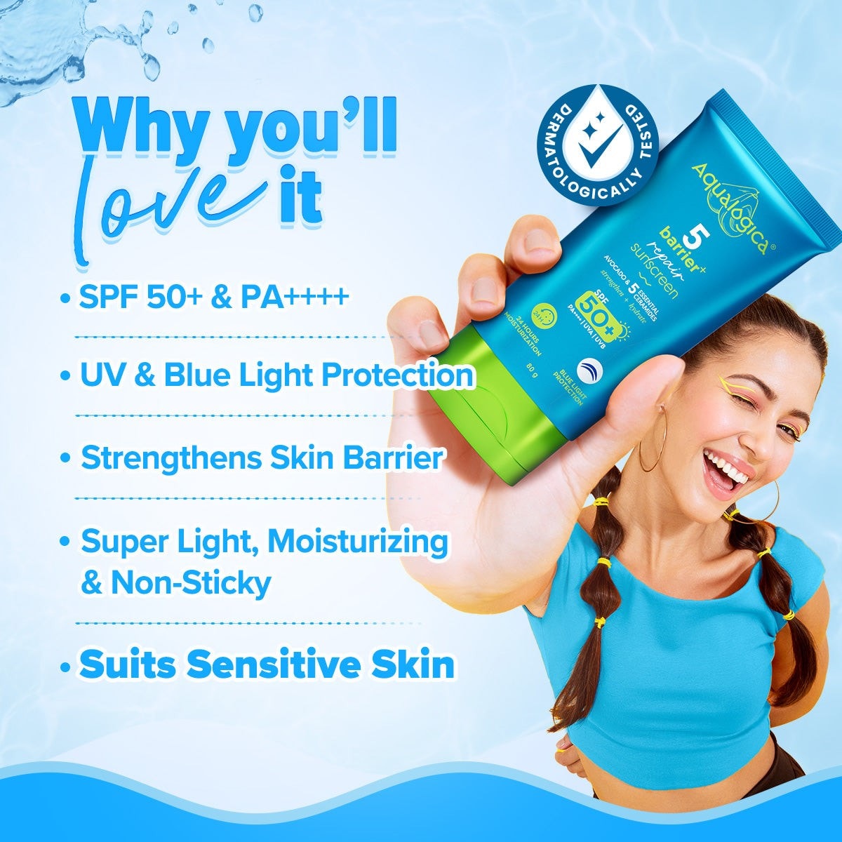 Barrier sunscreen SPF 50 sensitive skin moisturizing 